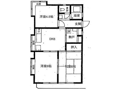 小山コーポ(3SDK/3階)の間取り写真