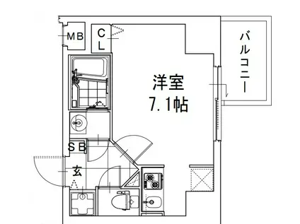 エスレジデンス難波ブリエ(ワンルーム/4階)の間取り写真
