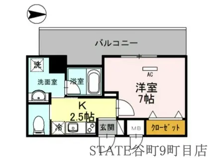 LAVART森ノ宮(1K/6階)の間取り写真