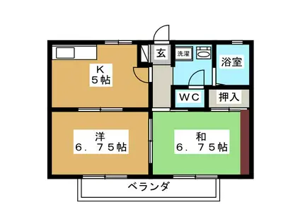 コートルミエールB(2K/2階)の間取り写真