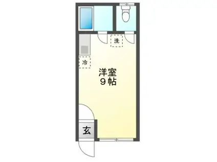 JR室蘭本線 鷲別駅 徒歩20分 2階建 築35年(ワンルーム/2階)の間取り写真