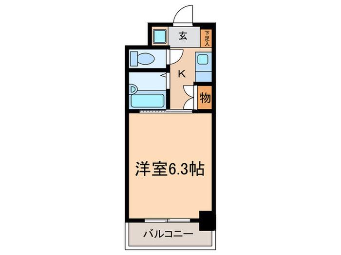 ヴァンテージ本陣(1K/5階)の間取り写真
