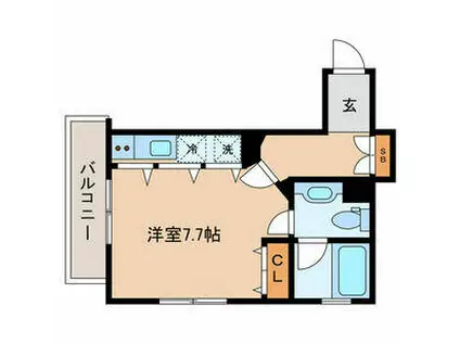 メルローズプレイス下北沢(ワンルーム/2階)の間取り写真