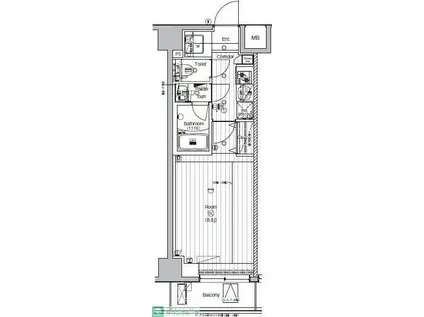 LUMEED CUBE 菊川 PREMIUM(1K/7階)の間取り写真