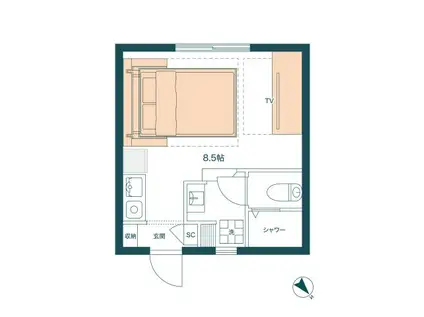 リモーブル瀬戸(ワンルーム/2階)の間取り写真