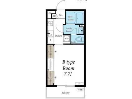 リブリ・DJ(1K/2階)の間取り写真