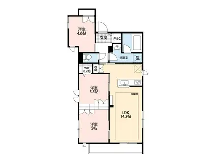 MAISON FELS(3LDK/2階)の間取り写真