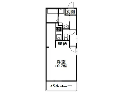 HILL CLIMB-OHATA(1K/2階)の間取り写真