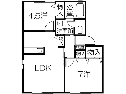 フォーレスニュー(2LDK/1階)の間取り写真