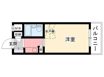 サンロイヤル鳴尾(1K/1階)の間取り写真