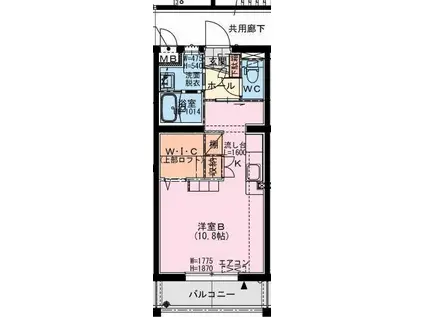 権現町Mマンション(ワンルーム/4階)の間取り写真