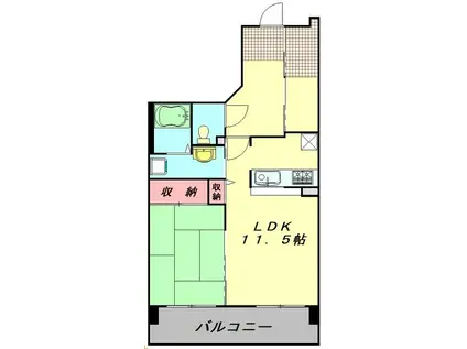 TS GARDEN 清瀬(1LDK/1階)の間取り写真