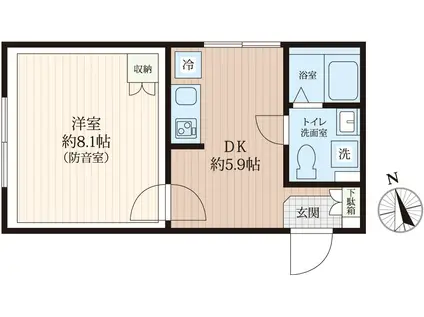 CASA RASICLAS ITABASHI-OYA(1DK/4階)の間取り写真