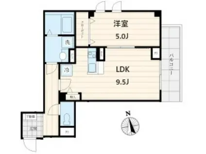 パインヒルズ(1LDK/2階)の間取り写真