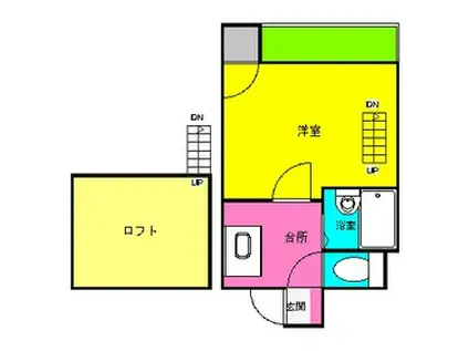 コンパートハウス大濠西(1K/2階)の間取り写真
