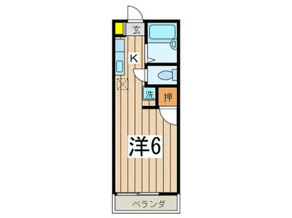 メゾンヨコハマ(1K/2階)の間取り写真