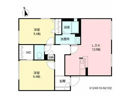 コートビレッジ本鳥栖A棟(2LDK/1階)の間取り写真