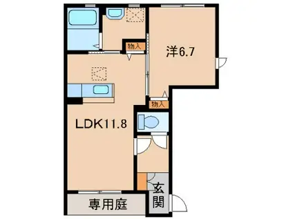 シャーメゾンLEAVES(1LDK/1階)の間取り写真