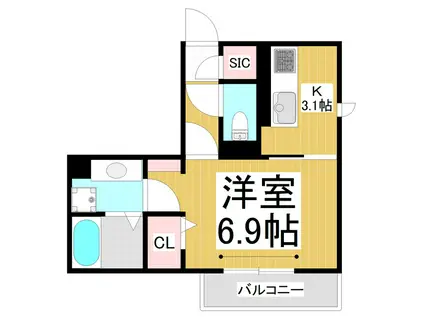 メゾン・ド・ココン(1K/1階)の間取り写真