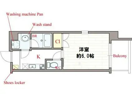 プロスプPROSP(1K/7階)の間取り写真