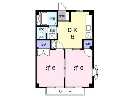 コーポサンスカイ(2DK/2階)の間取り写真