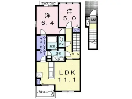 シーサイドビレッジC(2LDK/2階)の間取り写真