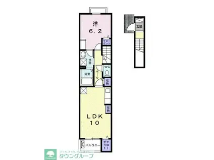 BN.BASE(1LDK/2階)の間取り写真