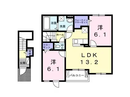 カーサッサ(2LDK/2階)の間取り写真
