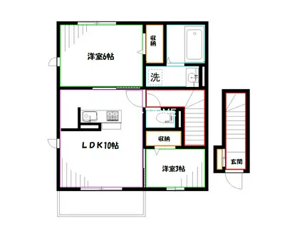 パナックスIII(2LDK/2階)の間取り写真