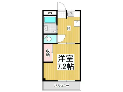 コーポ美鈴(1K/2階)の間取り写真