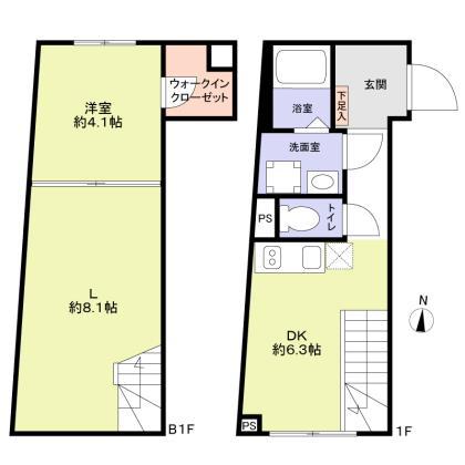 VISTA MAGOME(1LDK/1階)の間取り写真