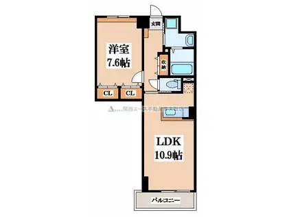 グランユニゾン(1LDK/5階)の間取り写真