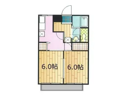 森の丘ハイツ(2DK/2階)の間取り写真