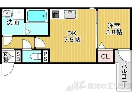 メゾンCOCO垂水(1DK/3階)の間取り写真