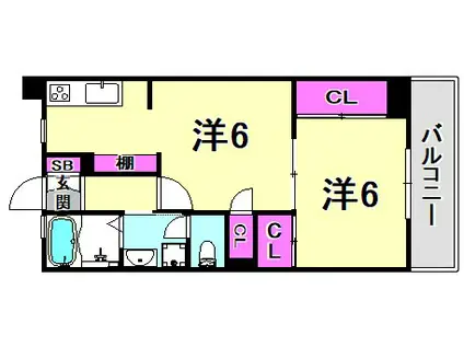 ルミエールダイドー(1LDK/8階)の間取り写真