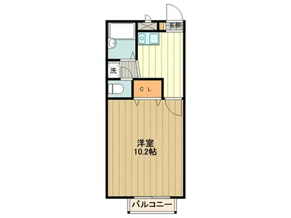 アムールARBRE(1K/2階)の間取り写真