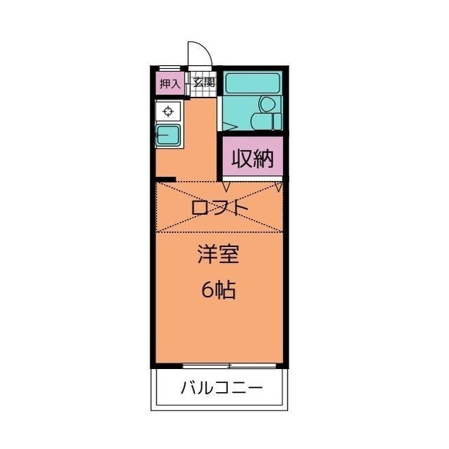 グランシャリオ(1K/2階)の間取り写真