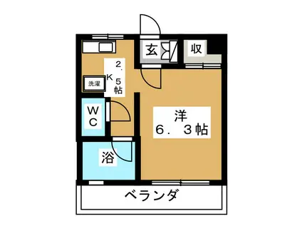 アイエスマンション(ワンルーム/3階)の間取り写真