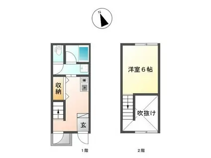 どんどんハウス(1K/1階)の間取り写真