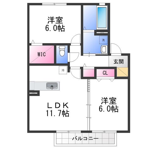 サニーコートM(2LDK/1階)の間取り写真