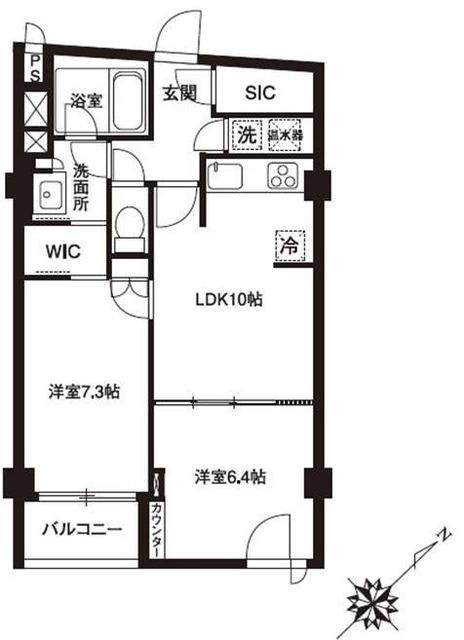 アーバンパーク代官山I(2LDK/2階)の間取り写真