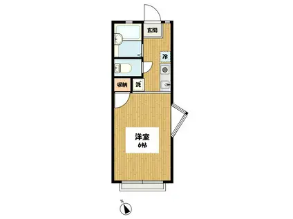 エスパシオ都立大(ワンルーム/1階)の間取り写真