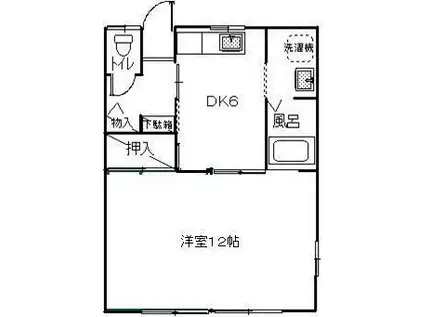 スバルII(1DK/1階)の間取り写真