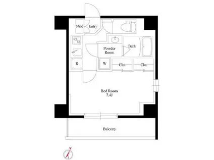 グランパセオ本郷壱岐坂(1K/6階)の間取り写真