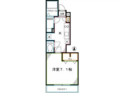 リブリ・ブランカ(1K/1階)の間取り写真