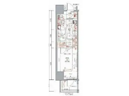 デュアレス千代田三崎町(1K/2階)の間取り写真