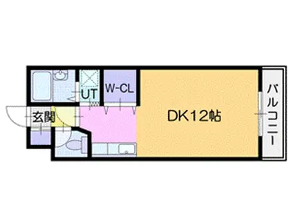 アサヒアンソレイエ(ワンルーム/4階)の間取り写真