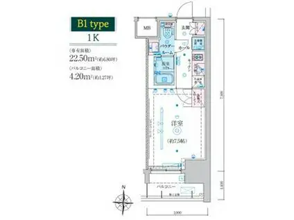 リヴシティ栄参番館(1K/5階)の間取り写真