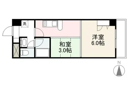 ル・ベールドゥ(1K/7階)の間取り写真