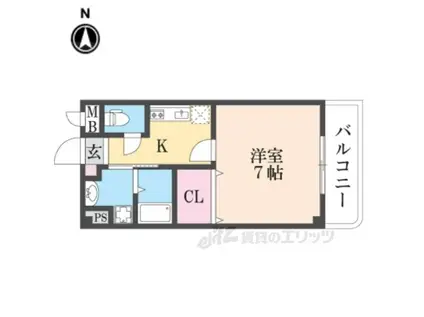 ドゥイカルガ(1K/3階)の間取り写真